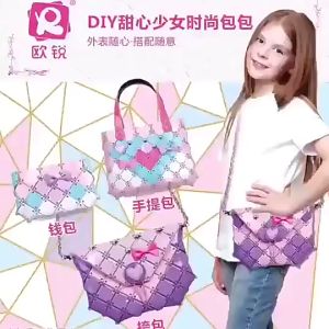 Childrens European and American disassembly handmade woven bag assembly shoulder bag girls toy
