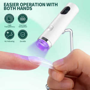 Manicure Handheld Quick-Drying in-Line Lamps Small Portable Power Storage Design Blue Light Not Black Hand Nail Tip Heating Lamp for Nail Beauty Shop