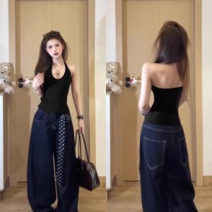 Black Ice Silk Thin Cardigan Womens Summer Air Conditioning Shirt Sun Protection Loose Fit Long Sleeve V-Neck Button Detail