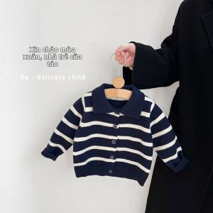 Áo Cardigan Knit Sọc Dễ Thương cho Mùa Xuân và Thu