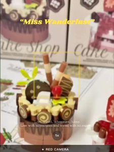 Cake Party Mini Building Blocks Dessert Strawberry Chocolate Birthday Cake 3D Model Assembly Toys