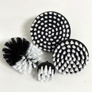 4PCS Drill Brush Set Soft Bristle Brushes with Extension Rod for Home Cleaning 4 Brush Head Sizes Nylon Fiber Electric Cleaning
