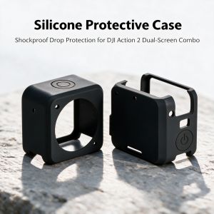 Silicone Case Cover Soft Shockproof Protective Sleeve Bumper for DJI Osmo Action 2 Dual-Screen Combo Action Camera Accessories