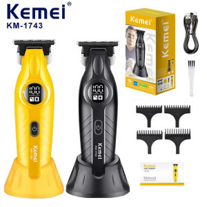 Kemei KM-1743 Rechargeable Electric Hair Clippers For Men Cordless Hair Cutting Machine With Base Professional Hair Trimmer
