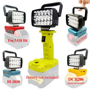 18 Beads Portable Lanterns Spotlight Torch Work Light Lamp for Makita BL1830 for Milwaukee for Dewalt For Ryobi Li-ion Battery