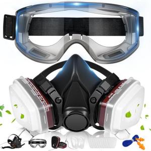 6200/7502 หน้ากากช่วยหายใจหน้ากากป้องกันอุตสาหกรรมสีสเปรย์ฝุ่นหน้ากากกันแก๊สพร้อม 501 5N11 6001CN เคมีครึ่งหน้า