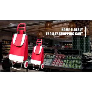 Foldable Supermarket Shopping Trolley Bag with Wheels for Vegetable. Folding Wheeled Lightweight Shopping Bag