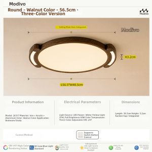 FANCY LAMP CLUB | Modern Retro Walnut Color Creative Full Spectrum Ceiling Light