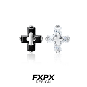 Couples S925 Sterling Silver Cross Zircon Earrings Unique Design Minimalist Luxury Fashionable Jewelry for Men And Women