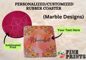 Personalized/Customized Rubber Coaster (Marble Design)