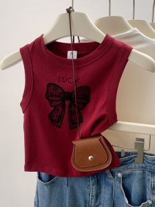 Comfortable Minimalist Vest Girl Summer New Arrival Kids Baby Fashionable Cartoon Print round Neck Sleeveless Tops Outerwear