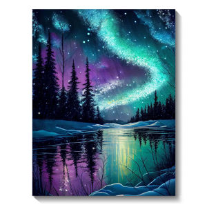 5d Diamond Art Painting Aurora Landscape Mosaic Embroidery Cross Stitch Set Full Round Rhinestone Diy Home Decoration Gif