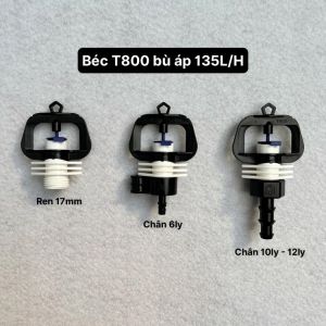 [Sỉ 100] Béc tưới phun mưa T800 bi inox bù áp 135 lít/h chống côn trùng điều chỉnh bán kính đầu phun tưới cây lâu năm rau màu...dùng ống 6 8ly 10ly 17mm 21 27mm