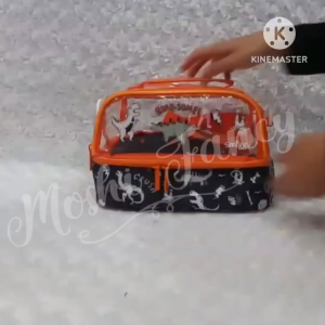 Lunch Bag Mika Selempang Dinosaurus Mika / Tas Makan Selempang Mika Dino Anak Laki-Laki / Lunch Bag Dinosaurs - Dino Orange