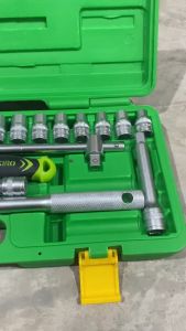 Tekiro Sock Set 1/2\"12PT Variasi Box PVC Kunci Sock Socket Set 1/2 Inch 6PT 24Pcs Japan Industrial