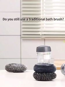 [GET 2 PCS] Sikat Kawat Dengan Dispenser Tabung Sabun / Spons Serabut Alumunium Spon Sponge Alat Penggosok Pembersih Panci Wajan Kuali