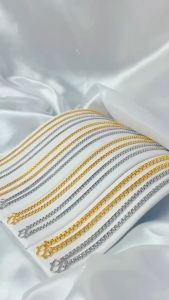 APICHAYA สร้อยสแตนเลสเลเซอร์เกรด22K สร้อยพระ ลายผ่าหวายตัดเหลี่ยม สีทอง สีเลส ขนาด 2.0มิล 2.5มิล 3.0มิล 3.5มิล ห้อยพระได้ 1องค์ ความยาว 16-36 นิ้ว