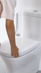 Nexlent Long-Handled Toilet Brush Curved Head Soft Bristles Quick Drying Bathroom Corner Cleaning Tools