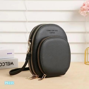UISNMALL#P6155 Fashionable multifunctional mobile phone bag coin purse with card slot Korean PU womens 3 zipper shoulder bag