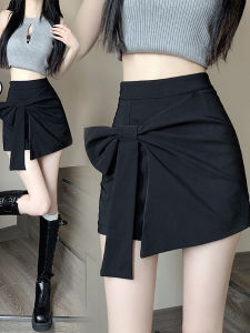 Váy Ngắn Chữ a Cạp Cao Mùa Hè 2025 Mới Có Nơ Bướm Gợi Cảm Đa Năng Váy Ngắn Ôm Sát Cơ Thể Cho Nữ