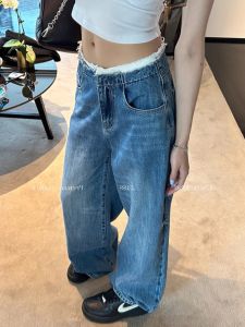กางเกงยีนส์ทรงหลวมเอวต่ำ ทรงตรง กางเกงขายาวทรงหลวมสำหรับผู้หญิง ทรงสลิมฟิต ทรงหลวม กางเกงขายาวทรงหลวม