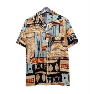 Kemeja Pria Vintage Retro Redneck Motif Abstrak Amarilo Aesthetic Bahan Rayon Import Lengan Pendek