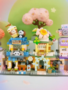 ร้าน ตัวต่อ วิวถนน กาแฟช็อป ผลไม้ช็อป DIY เล่นของของขวัญ เด็ก เพื่อน ของเล่นน่ารักของขวัญวันเกิดของขวัญสำหรับเด็ก