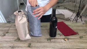5pcs Wine Jute Bag Jute Burlap organizer/bag for wine bottles water bottle/tumbler