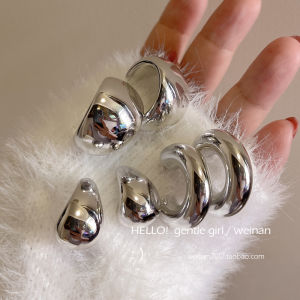 ต่างหูรูปวงกลมเรขาคณิต 3 คู่ ต่างหูแฟชั่นฤดูใบไม้ร่วง/ฤดูหนาว ต่างหูรูปทรงเรขาคณิตขนาดใหญ่ ดีไซน์หรูหรา ต่างหูแบบห้อย