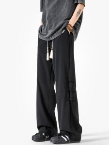 กางเกงขายาวทรงหลวมสไตล์จีนใหม่สำหรับผู้ชาย กางเกงขายาวทรงตรงแบบลำลอง ทรงหลวม ฤดูใบไม้ร่วง 2025 กางเกงขายาวแบบลำลอง