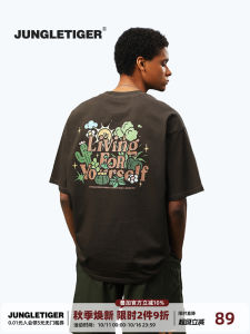 เสื้อยืดแขนสั้นผ้าฝ้ายคอตตอน Pure Cotton American Retro Letter สำหรับผู้ชายและผู้หญิง ฤดูร้อนใหม่ ทรงหลวม ทรงหลวม เสื้อยืดลายตัวอักษรแบบย้อนยุค