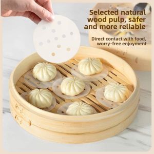 TEMEIJU | Disposable Non-Stick Food Grade Baozi Mantou Steamer Paper