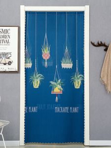 Double-Sided Printed Bedroom Fabric Door Curtain Partition Decorative Blind Feng Shui Blocking No-Punching All-Season Universal