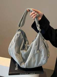 Back Not Rotten Ins Easiest for Match Retro Denim Shoulder Messenger Bag Female Minimalist Block Large Capacity Work Clothing Backpack Male