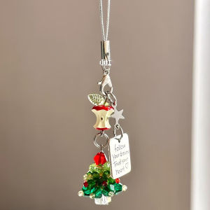Shiny Christmas Tree Phone Chain Pendant Versatile Bag Camera Hanging Decoration  of Peace Super Flashy Creative Gift