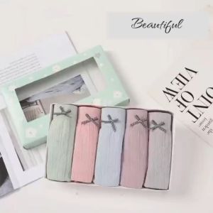 (ELLA SHOP) BUY 1 GET 1 FREE PANTY 5 PCS SET WOMENS ANTIBACTERIAL SEAMLESS PANTY IN MULTICOLOR