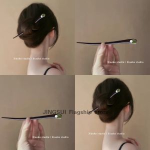 Original Sakura Hairpin Imitating Black Ebony Wood Traditional Chinese Style High-End Retro Hanfu Hair Styling Tool