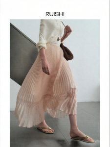 epoque de rueen | Elegant Draped Shimmer Folded Skirt
