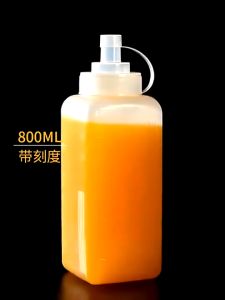 5Pcs Large Capacity Sauce Squeeze Bottle Food-grade Leakproof Plastic Squeeze Condiment Bottles Portable Ketchup Salad Container Seasoning Dispenser Bottles