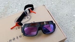 COD Cepat TaffGUARD Kacamata Las Otomatis Auto Darkening Soldering Googles / Pengaman Radiasi Cahaya Las Otomatis Redup Terang - TX-012 - Black