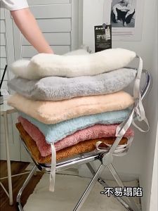 Double Side Soft Chair Cushion Office Home Seat Pad Bulu Domba Hangat Anti Dingin 40x40cm