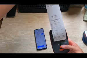 Máy in nhiệt PT220 Bluetooth để in hóa đơn bán hàng kết nối điện thoại hoặc máy tính - laptop app sổ bán hàng- kiotviet