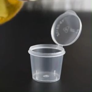 ถ้วยพลาสติก ถ้วยน้ำจิ้ม ใส่เครื่องปรุง ถ้วยใส่น้ำจิ้มเดลิเวอรี่   (50 ชิ้น) ความจุ1/2/3/4ออนช์ (แพ็คละ50)