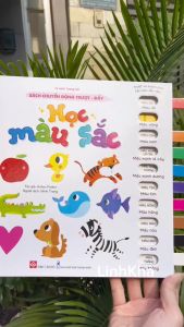 Sách chuyển động trượt đẩy - Học màu sắc - Sách tương tác giáo dục sớm cho bé - Đinh Tị