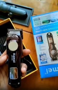 PAKET KOMPLIT Kemei  Hair Clipper Alat Cukur Rambut Design  Metal Body LCD Display Premium
