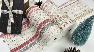5 Yards/lot 15mm Cotton Ribbon Handmade Design Printed Gift Wrap With For Wedding Christmas Decoration DIY Apparel Sewing Fabric