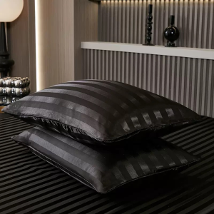 HOYAA Striped Silk Pillowcase Soft Smooth Silky Satin Pillow Case Cover for Sleeping 18X28 inches