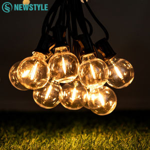 LED Indoor G40 String Light 220V EU Plug Shatterproof Light Bulb 7.6M-30M Length E12 Base LED G40 String Light for Holiday Party