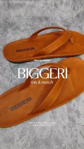 BIGGERI Sandal Jepit Pria Ukuran Besar 44 45 46 47 Jumbo Sendal Big Size Cowok Coklat BG 847