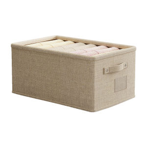 Cotton Linen Fabric Drawer Style Storage Box for Clothes And Underwear Organizing Bin Basket for Home Dormitory Bedroom
